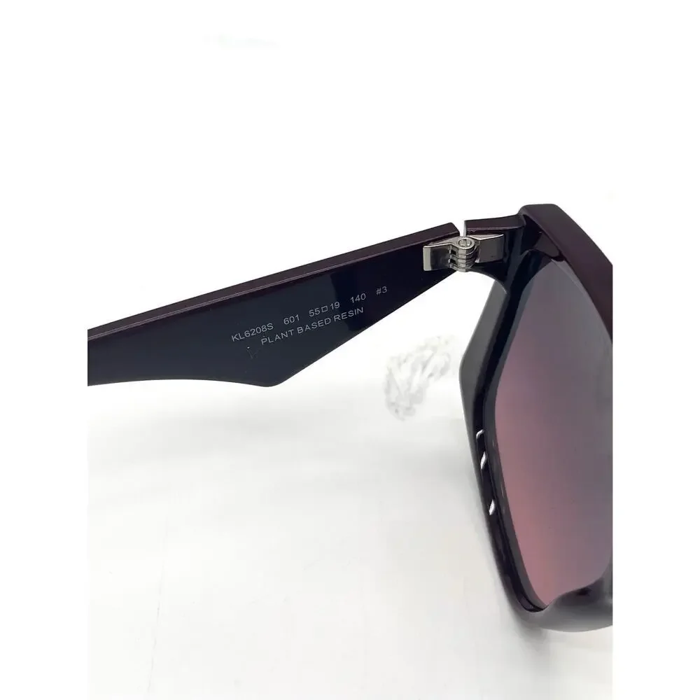 KARL LAGERFELD NWOT Burgundy Sunglasses and Case, Rectangular Frames